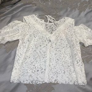 White lace romantic style blouse